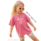 Kid Strawberry Birthday Family Matching Shirts - Custom Text