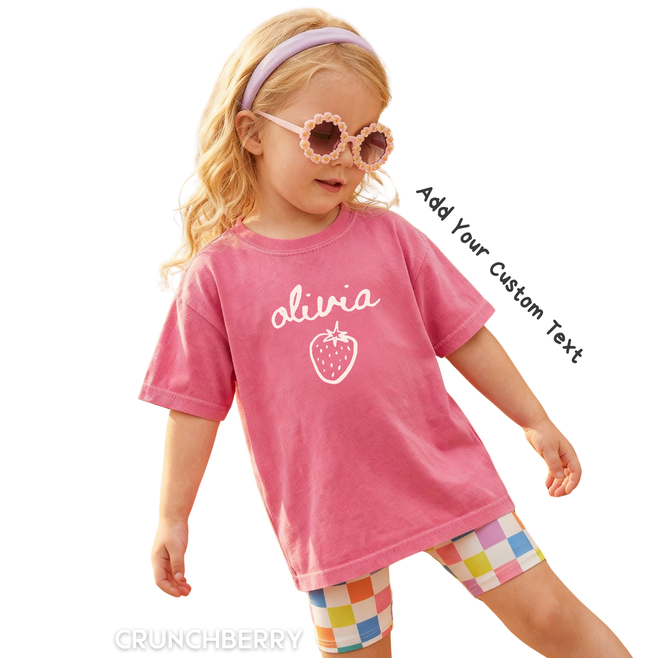 Kid Strawberry Birthday Family Matching Shirts - Custom Text