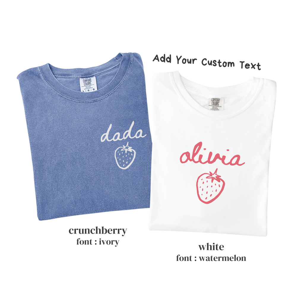 Kid Strawberry Birthday Family Matching Shirts - Custom Text