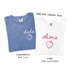 Kid Strawberry Birthday Family Matching Shirts - Custom Text