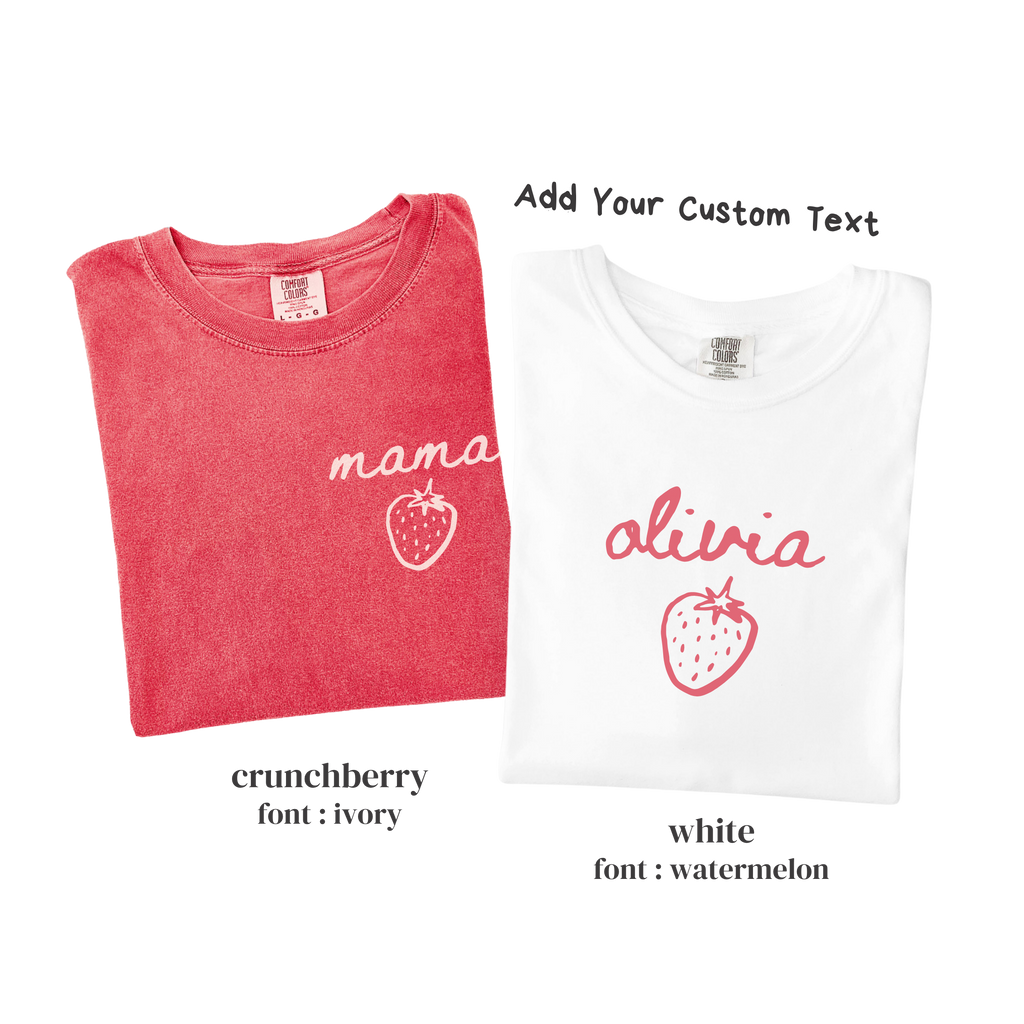 Kid Strawberry Birthday Family Matching Shirts - Custom Text