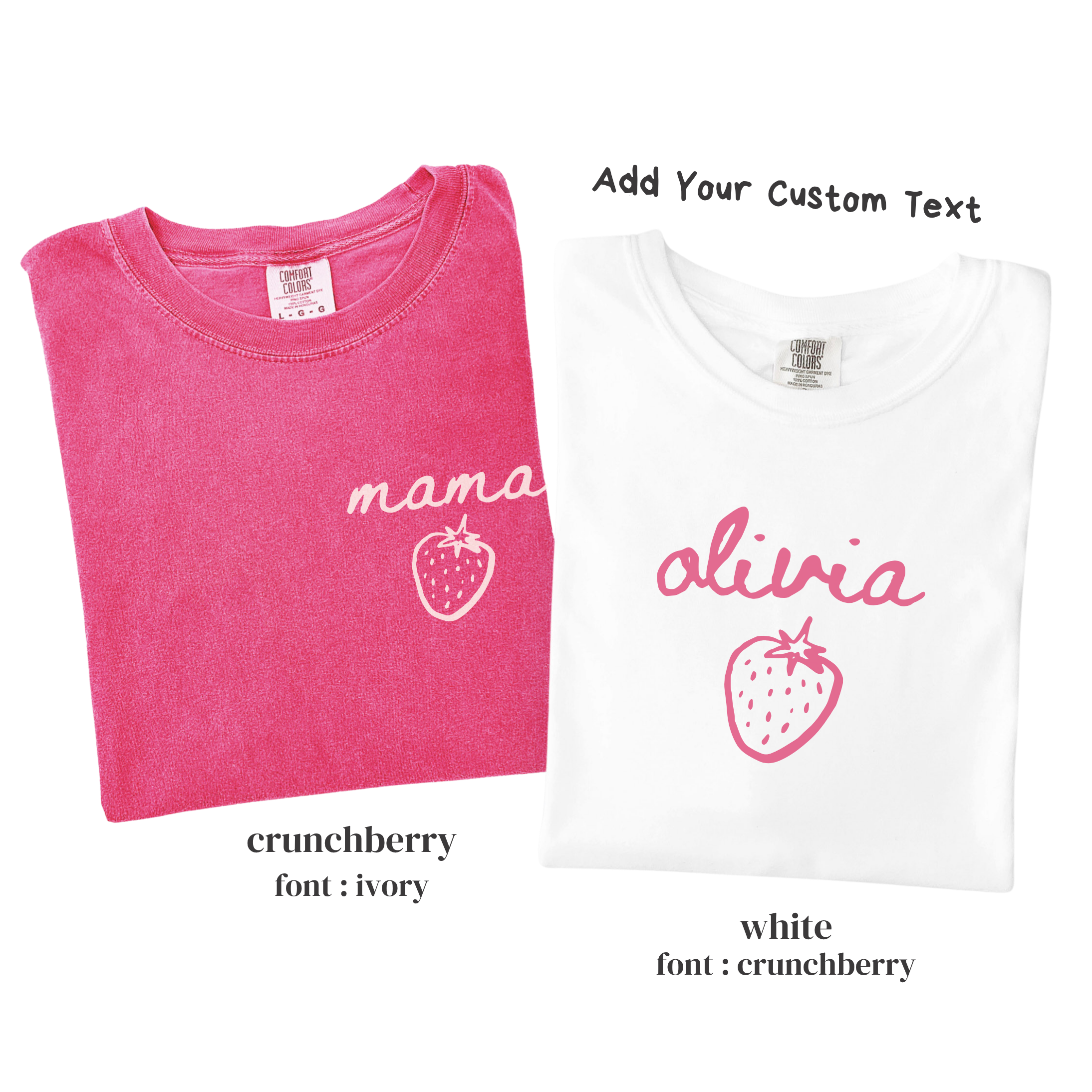 Kid Strawberry Birthday Family Matching Shirts - Custom Text