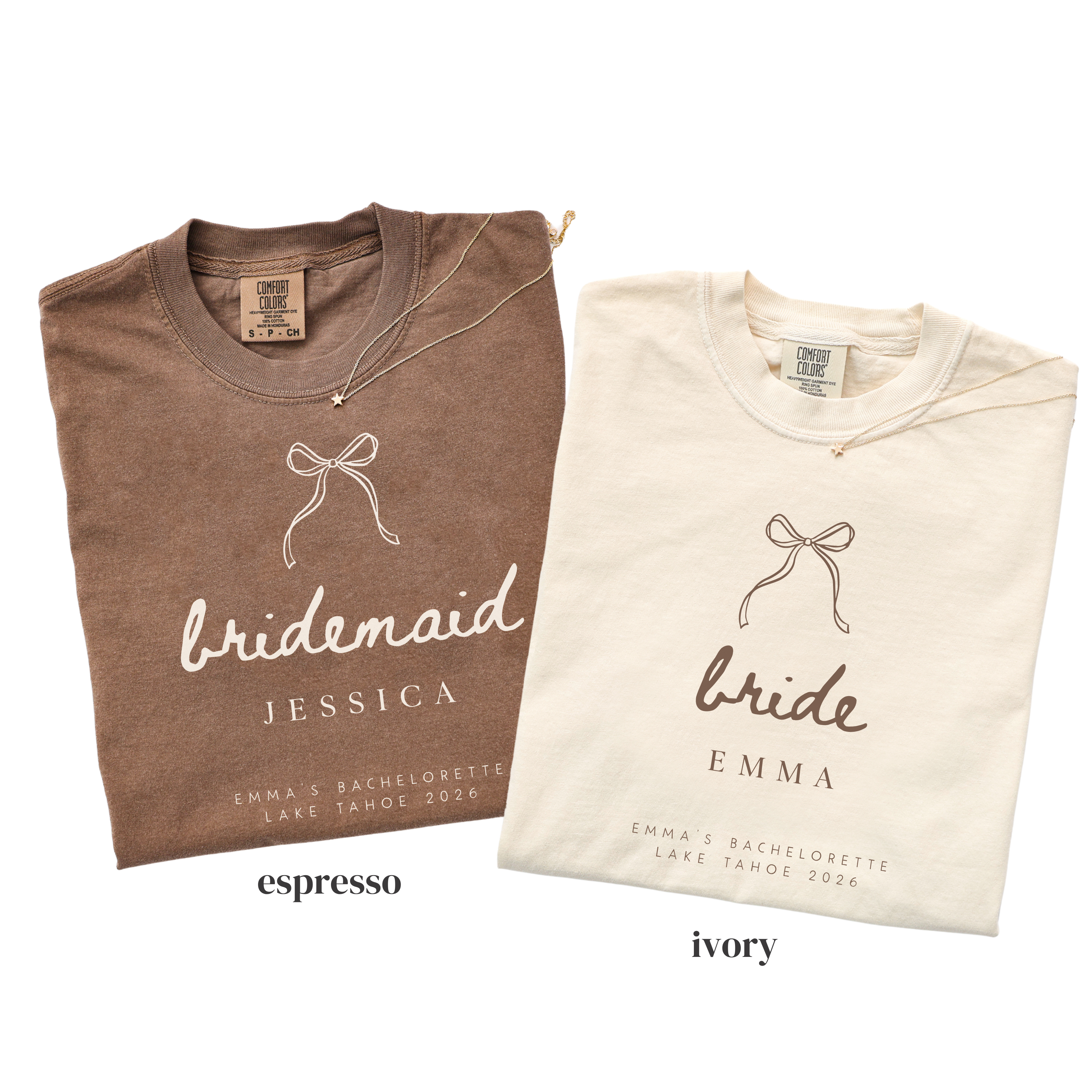 Custom Bridal Party Shirts - Bride, Bridesmaid, Maid of Honor