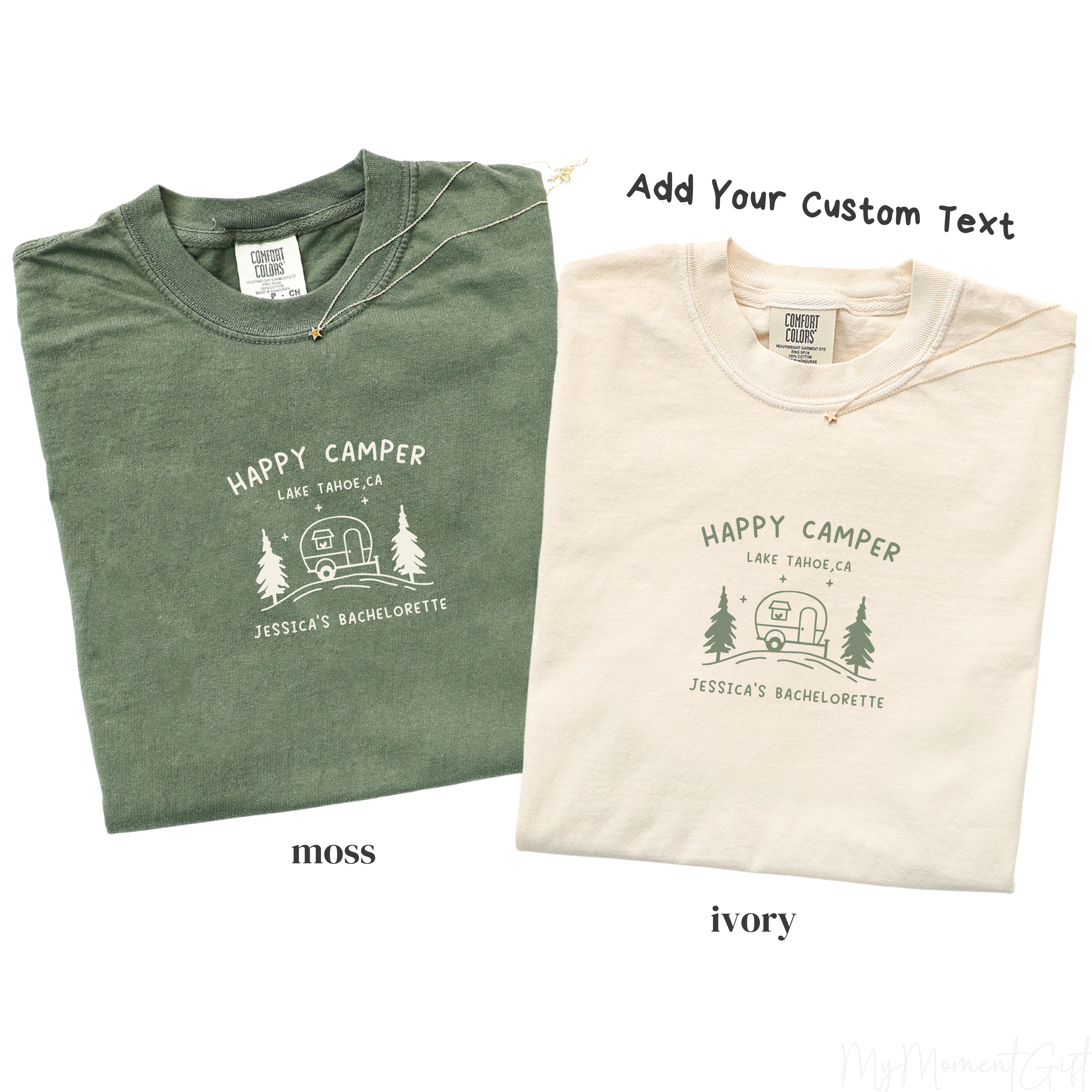 Happy Camper Bachelorette Shirt - Personalized Bride Crew
