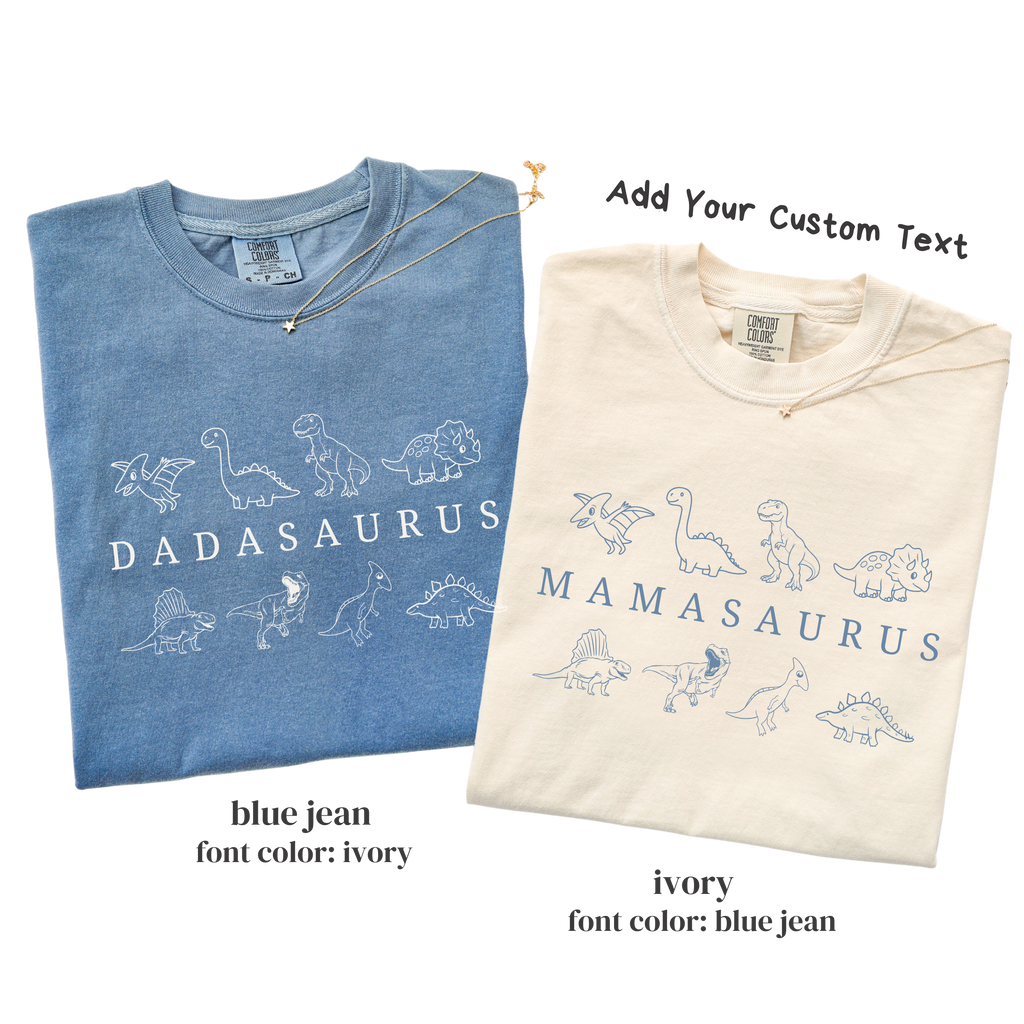 Dinosaur Birthday Family Matching Shirts - Dadasaurus Mamasaurus