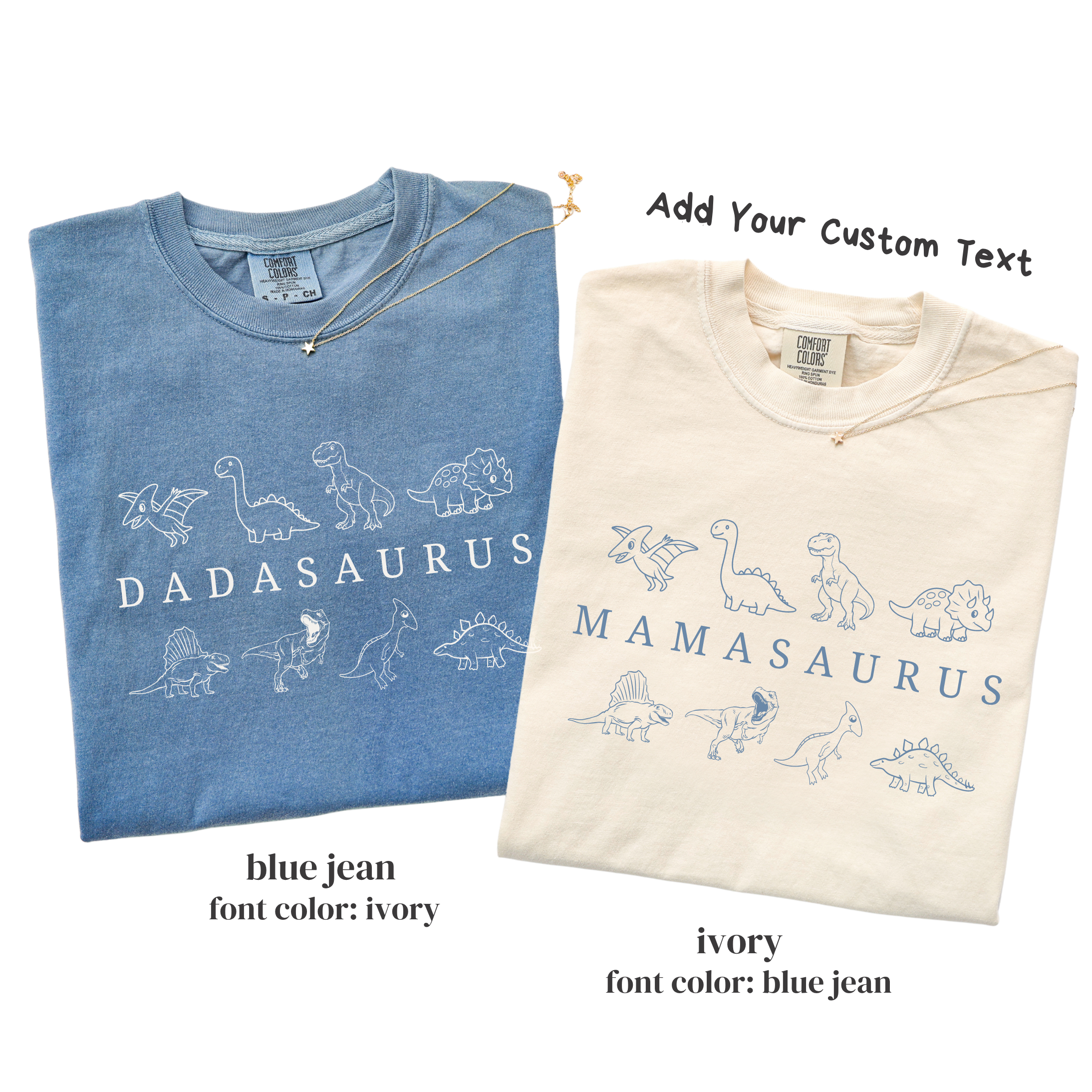 Dinosaur Birthday Family Matching Shirts - Dadasaurus Mamasaurus