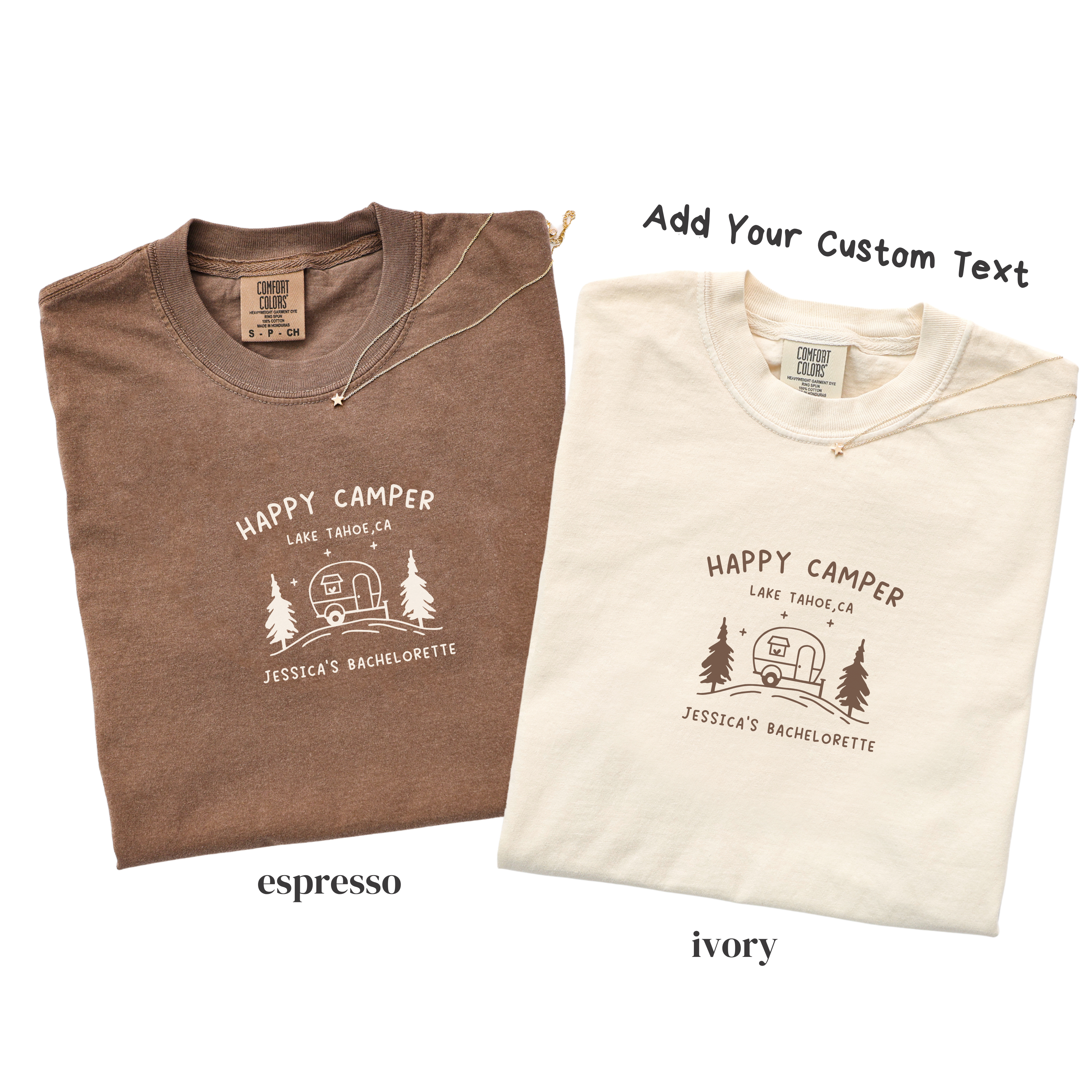 Happy Camper Bachelorette Shirt - Personalized Bride Crew