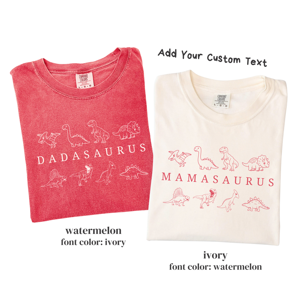 Dinosaur Birthday Family Matching Shirts - Dadasaurus Mamasaurus