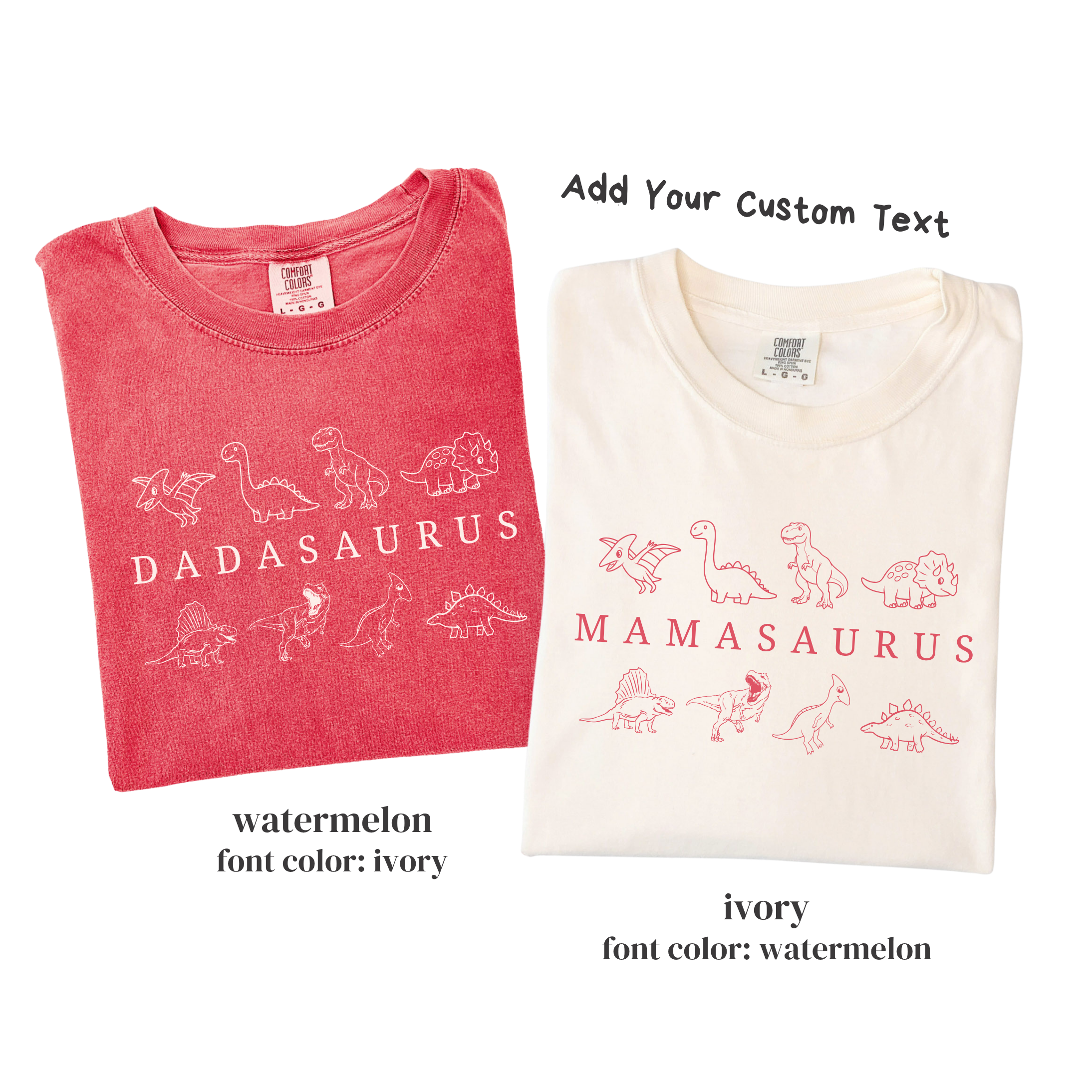 Dinosaur Birthday Family Matching Shirts - Dadasaurus Mamasaurus