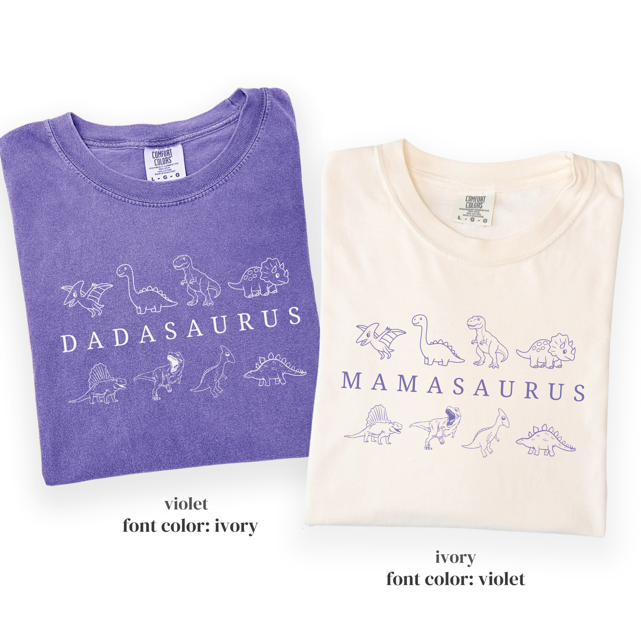 Dinosaur Birthday Family Matching Shirts - Dadasaurus Mamasaurus