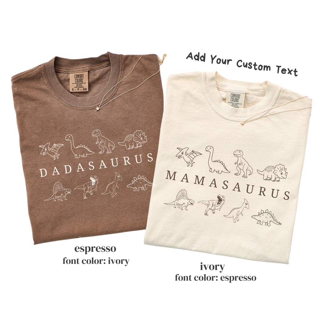 Dinosaur Birthday Family Matching Shirts - Dadasaurus Mamasaurus