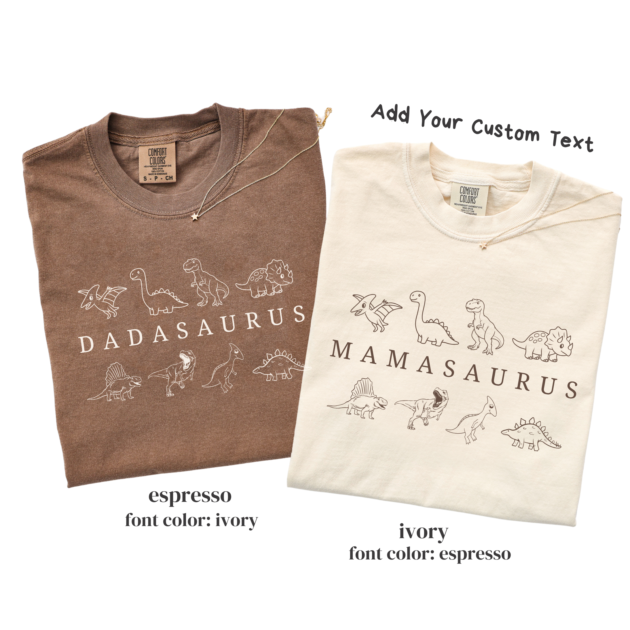 Dinosaur Birthday Family Matching Shirts - Dadasaurus Mamasaurus
