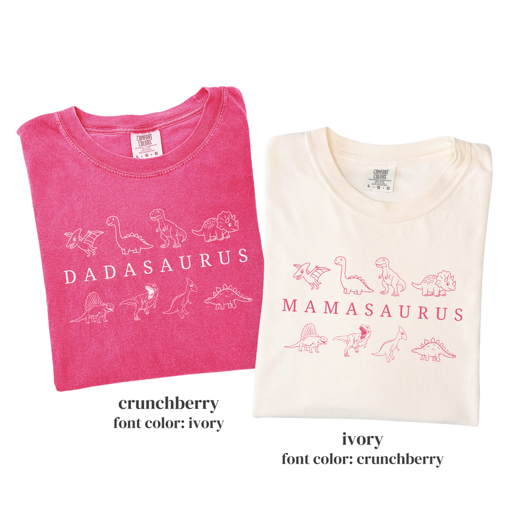 Dinosaur Birthday Family Matching Shirts - Dadasaurus Mamasaurus