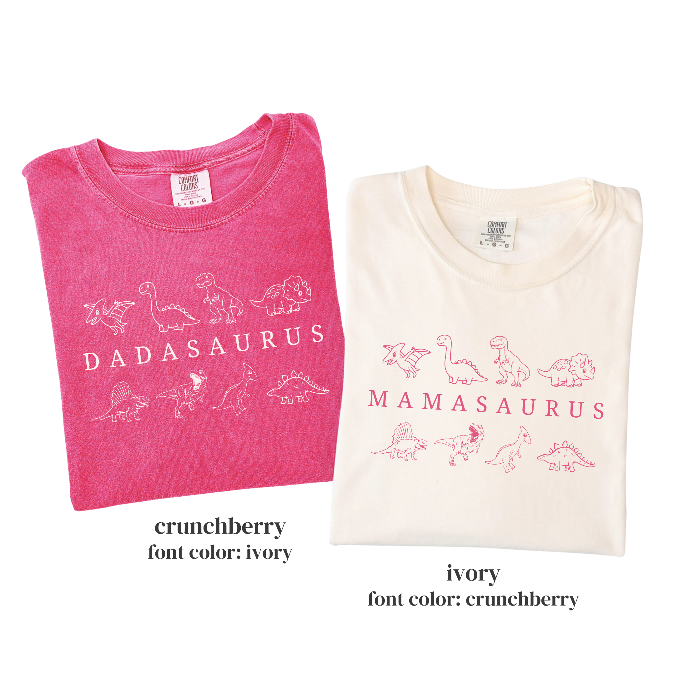 Dinosaur Birthday Family Matching Shirts - Dadasaurus Mamasaurus
