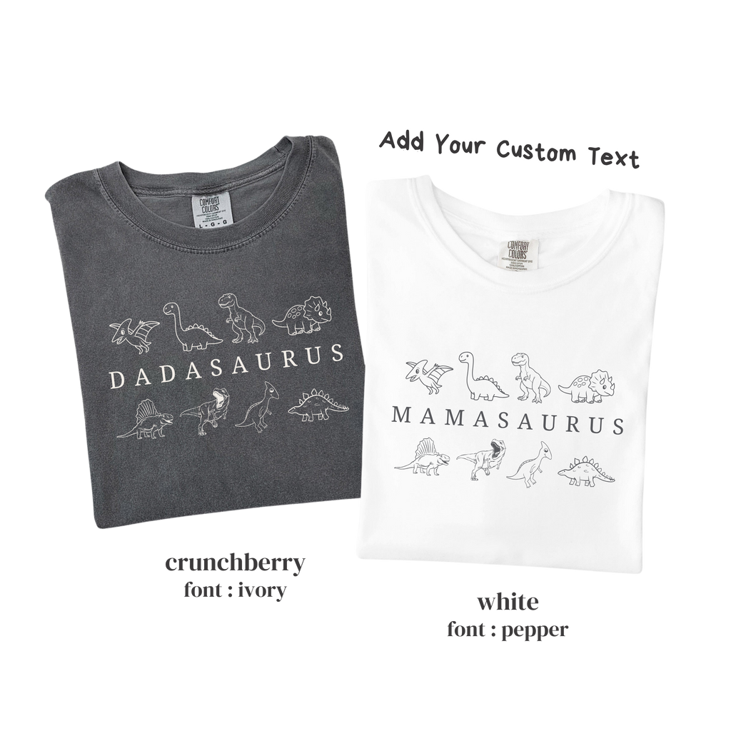 Dinosaur Birthday Family Matching Shirts - Dadasaurus Mamasaurus