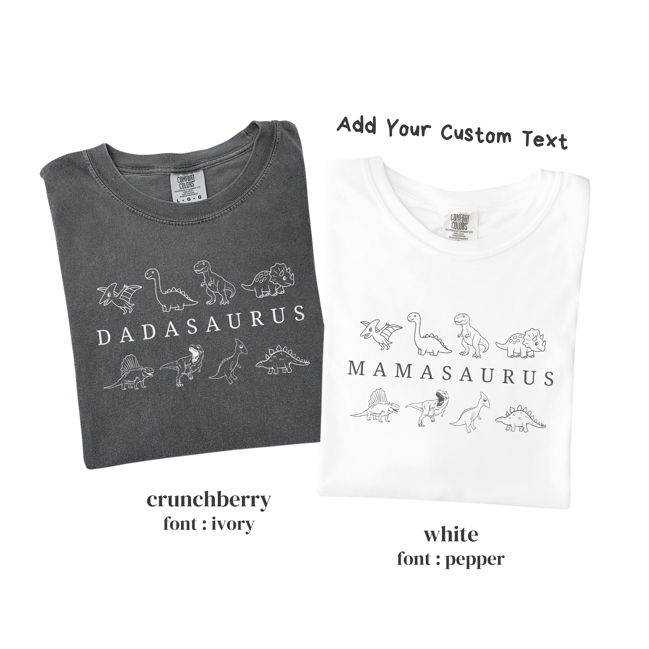 Dinosaur Birthday Family Matching Shirts - Dadasaurus Mamasaurus