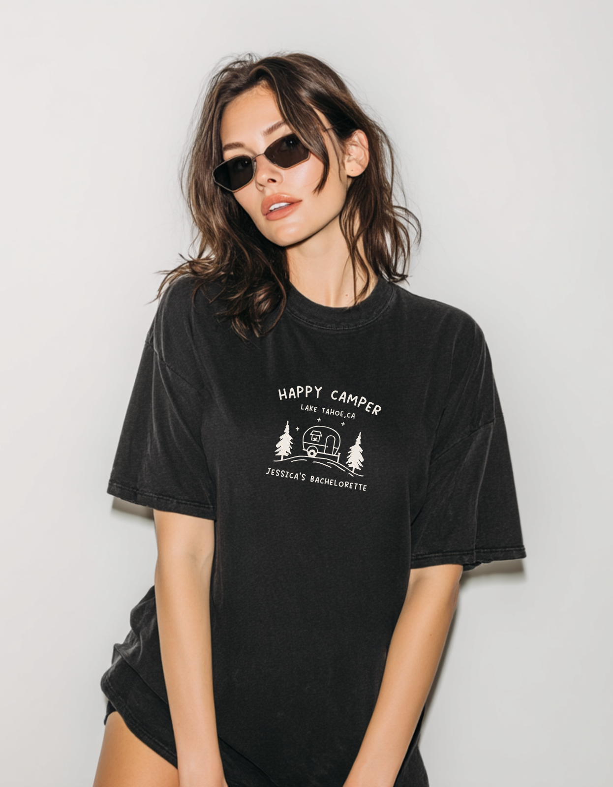 Happy Camper Bachelorette Shirt - Personalized Bride Crew