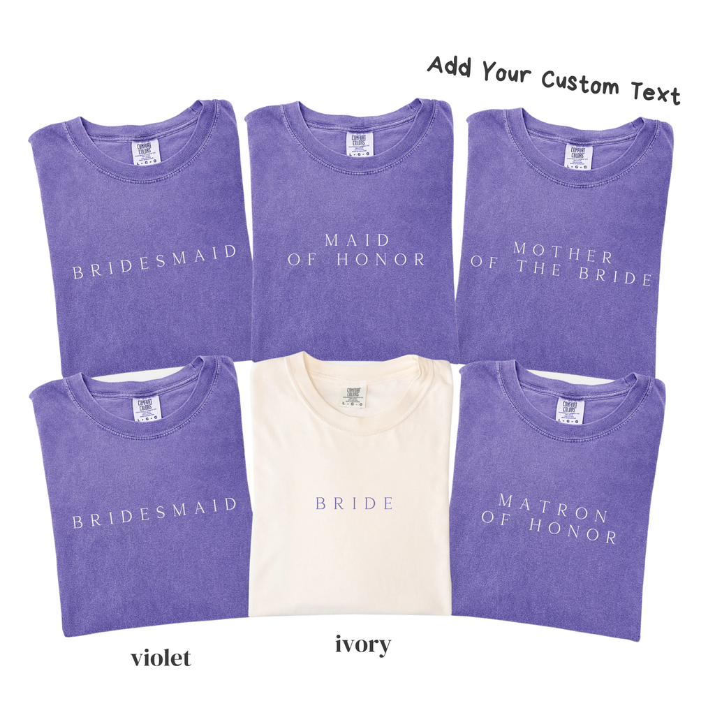 Minimal Bridal Party Shirts - Bride Bridesmaid Maid of Honor Tee