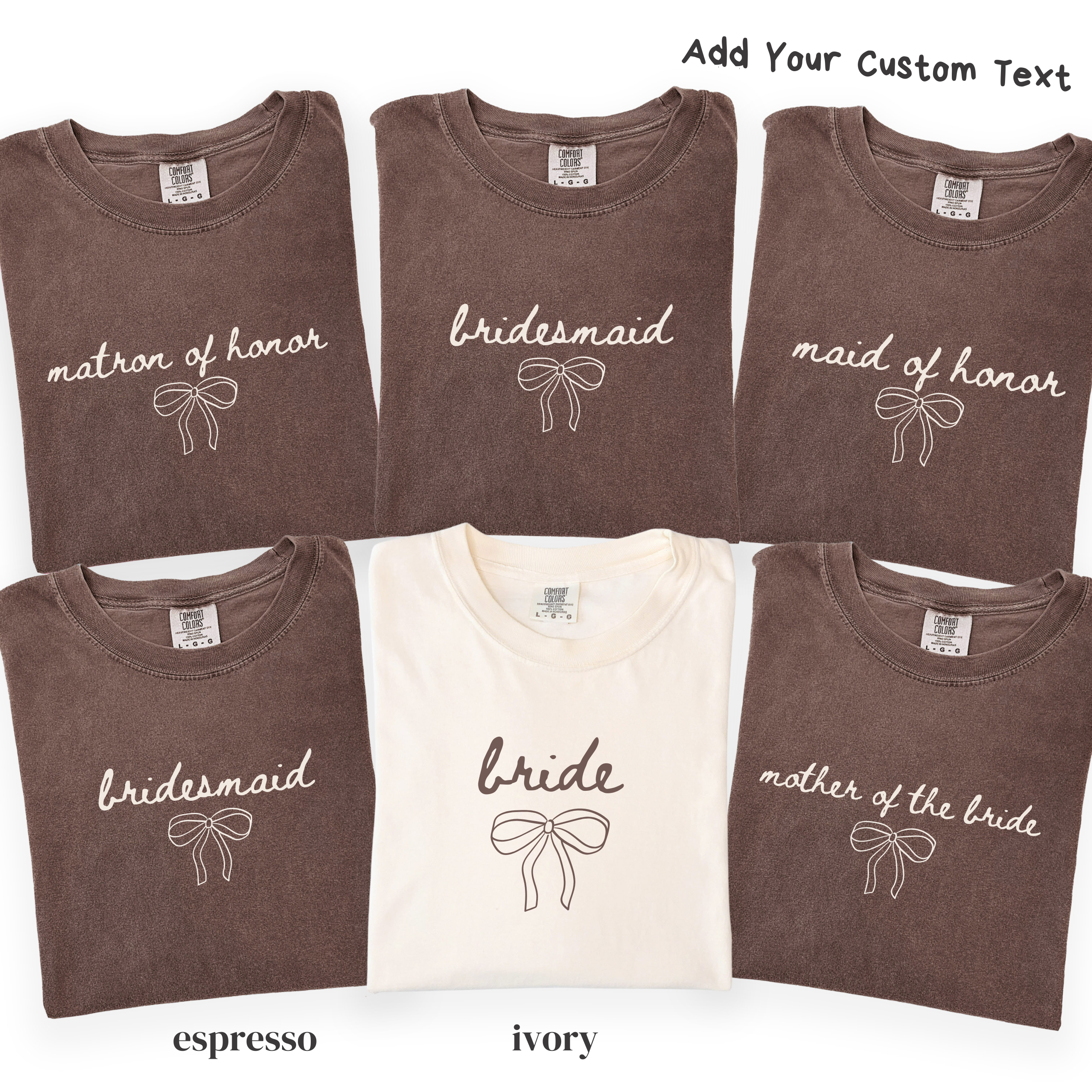 Bow Bridal Party Shirts - Bride Bridesmaid Maid of Honor Tee