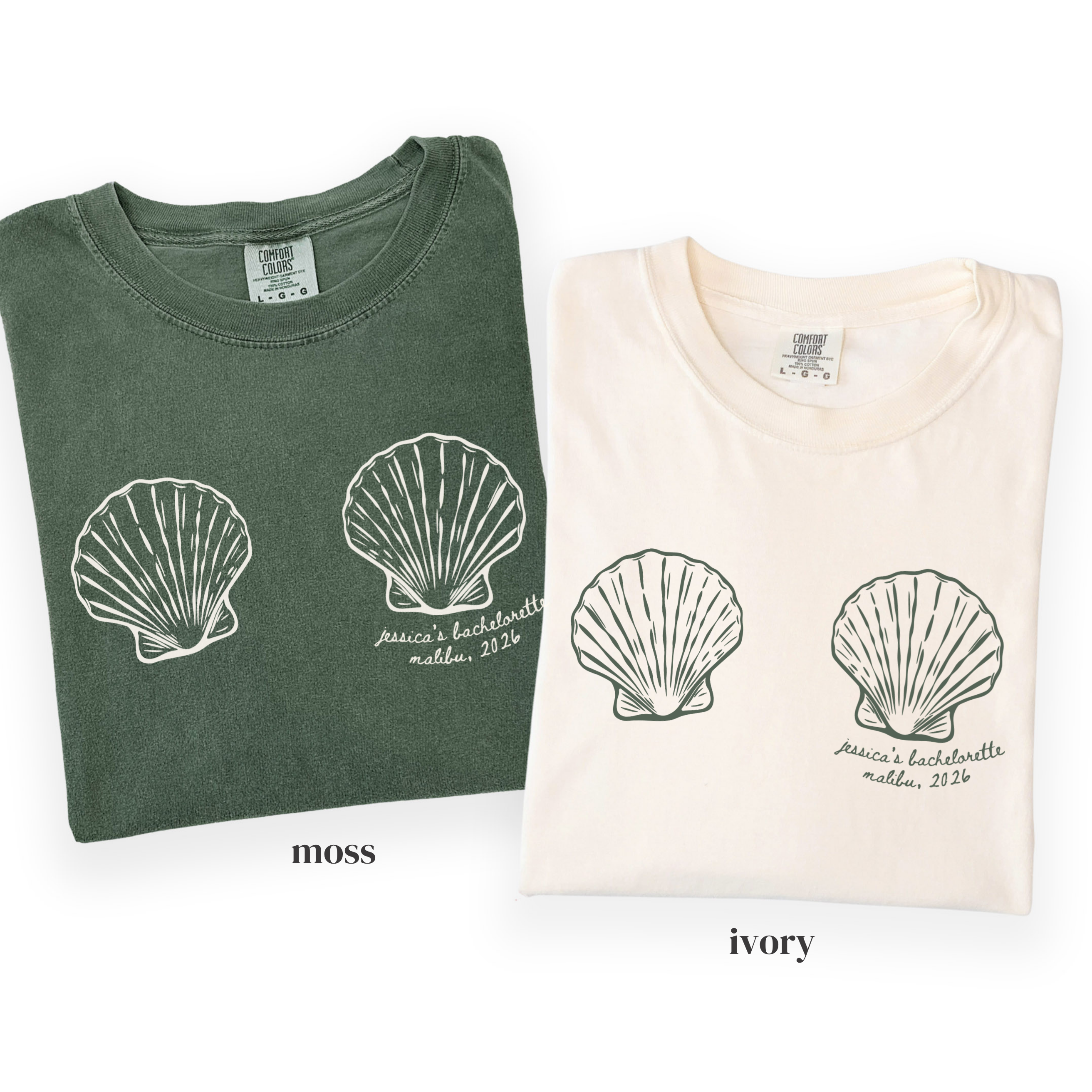 Minimal Seashell Bachelorette Tee for Bride Crew
