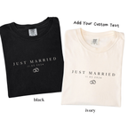 Minimal Just Married Tee - Custom Newlywed Shirt