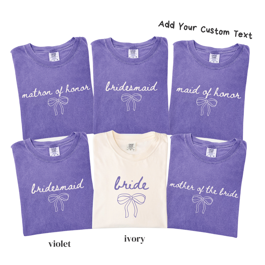 Bow Bridal Party Shirts - Bride Bridesmaid Maid of Honor Tee