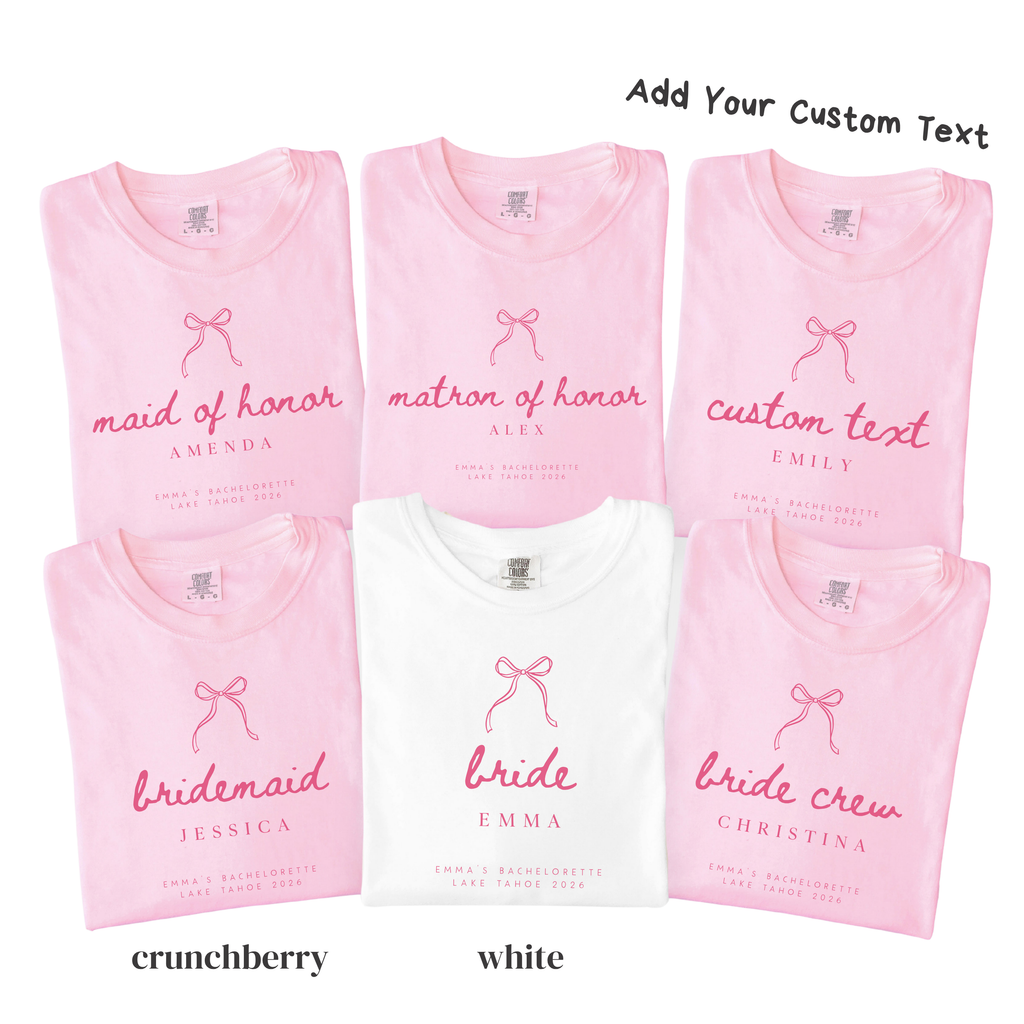Custom Bridal Party Shirts - Bride, Bridesmaid, Maid of Honor