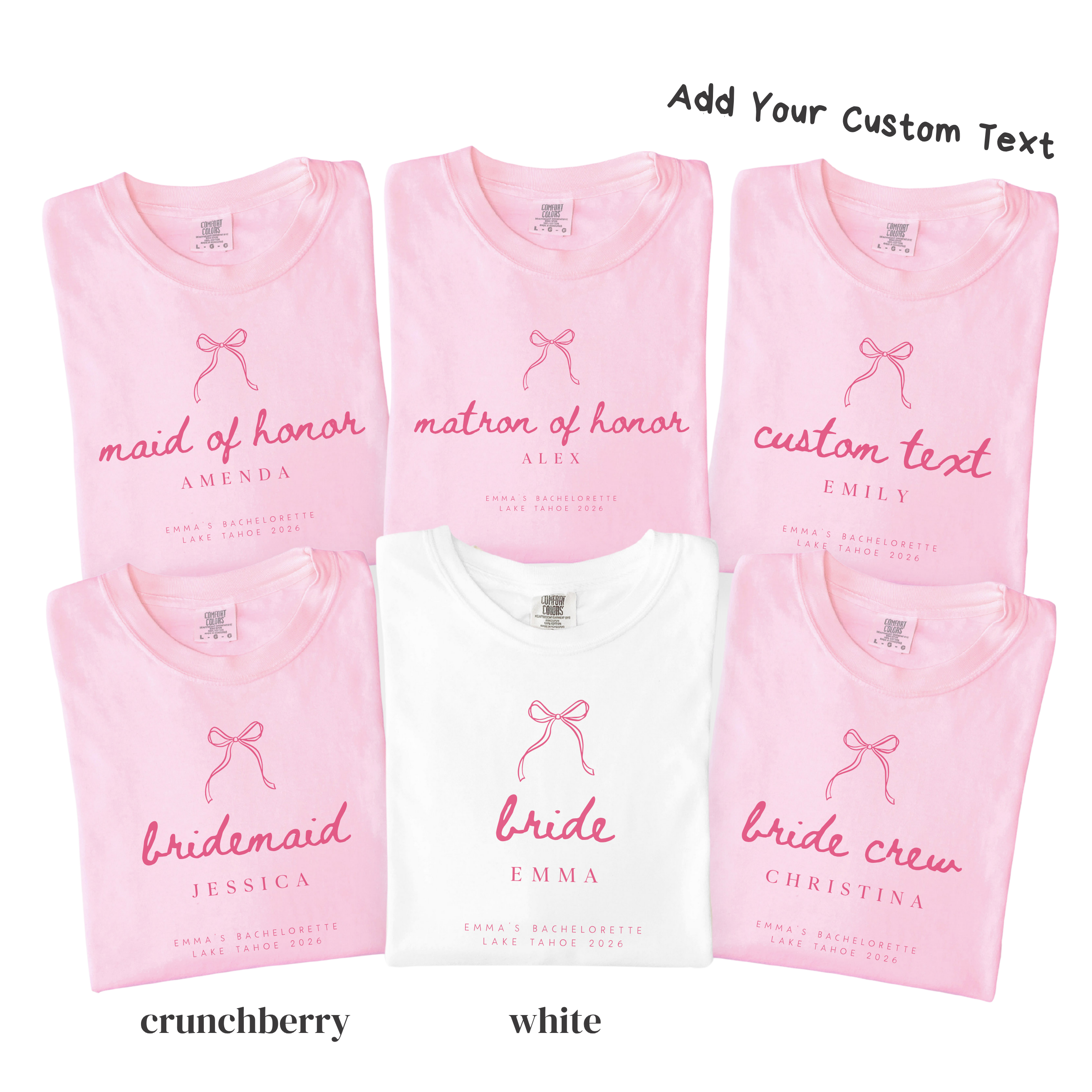 Custom Bridal Party Shirts - Bride, Bridesmaid, Maid of Honor
