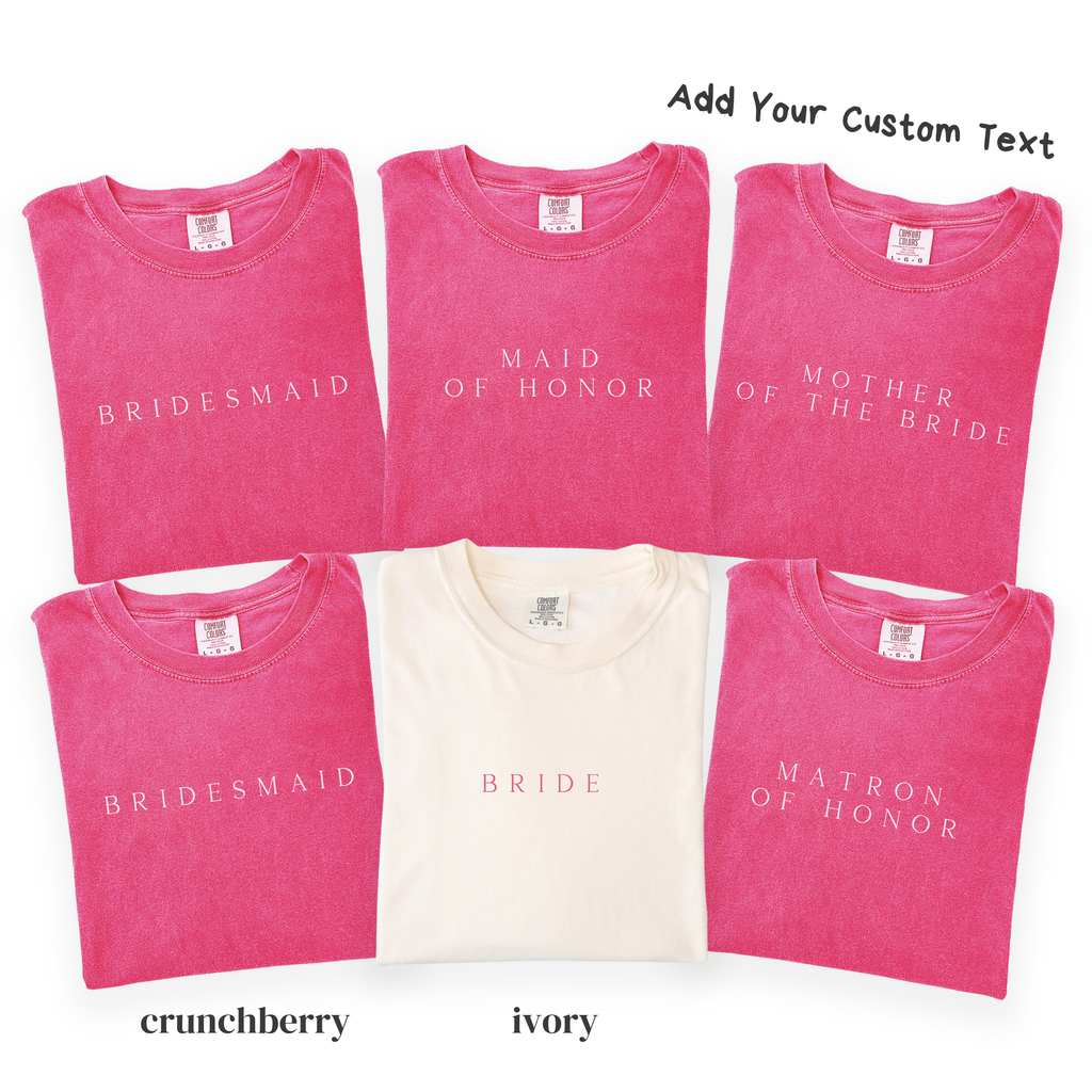 Minimal Bridal Party Shirts - Bride Bridesmaid Maid of Honor Tee