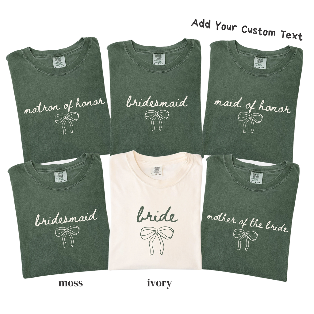 Bow Bridal Party Shirts - Bride Bridesmaid Maid of Honor Tee