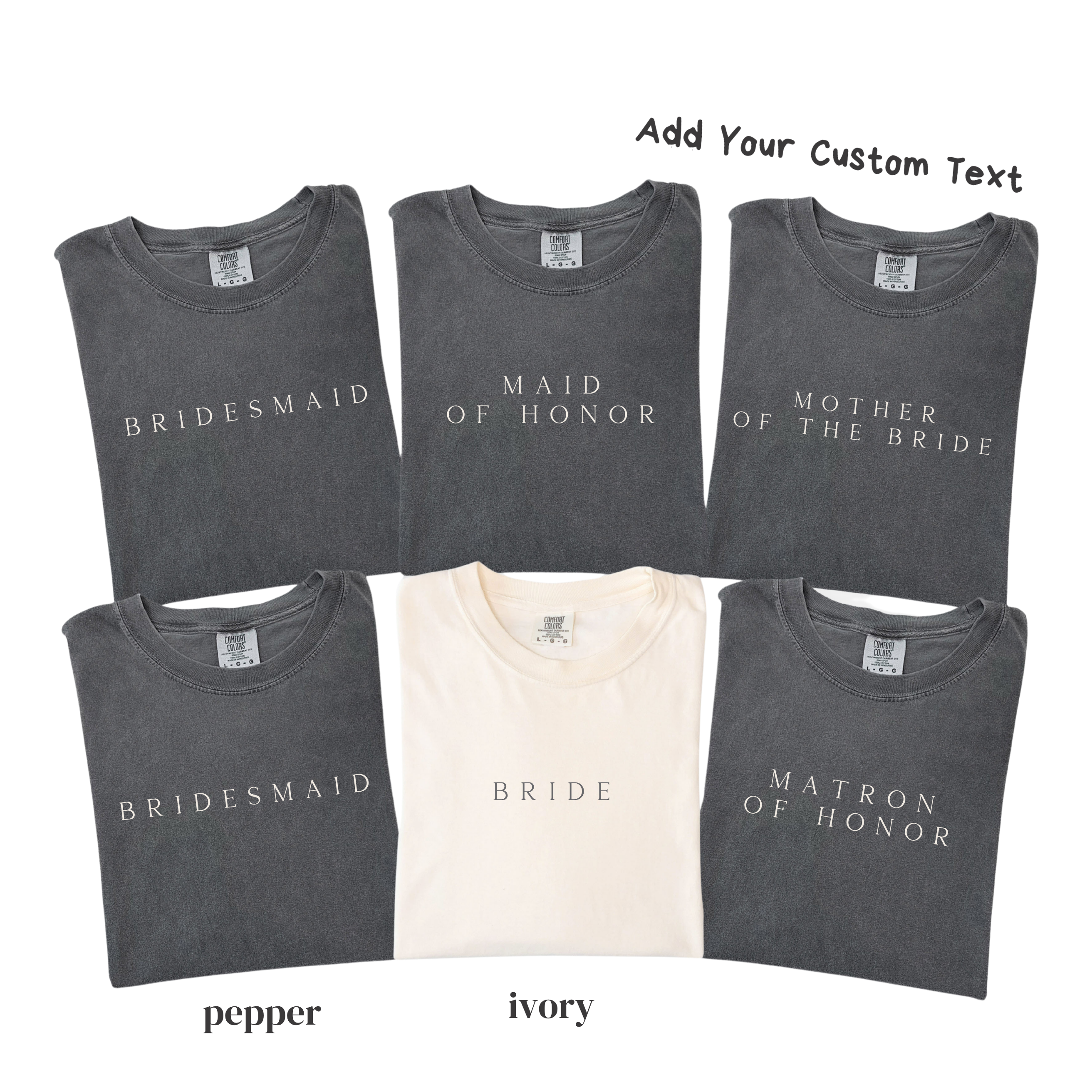 Minimal Bridal Party Shirts - Bride Bridesmaid Maid of Honor Tee