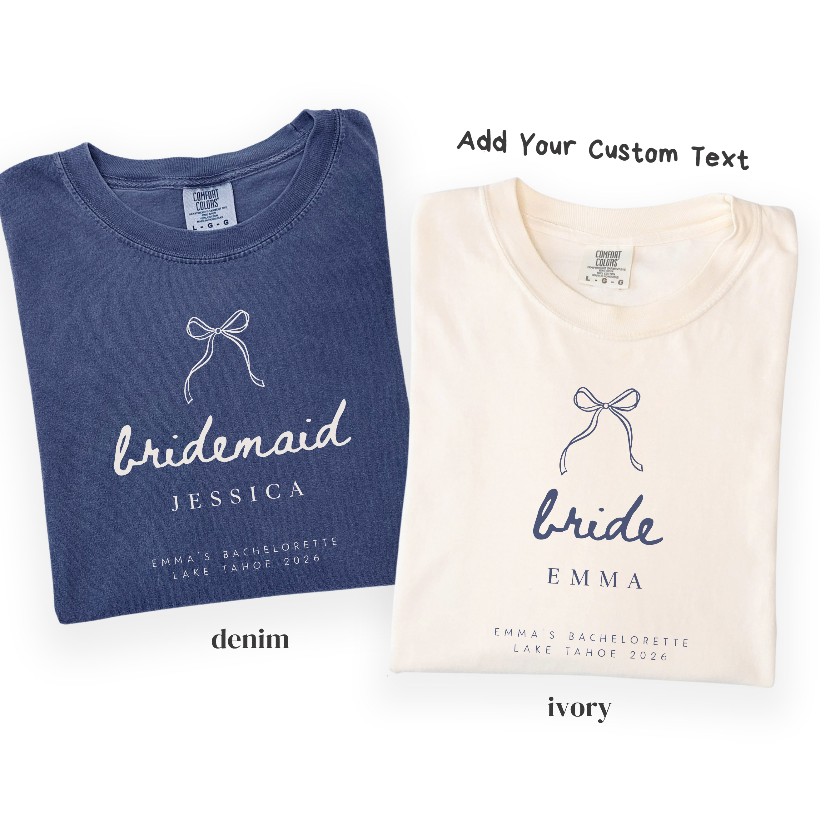 Custom Bridal Party Shirts - Bride, Bridesmaid, Maid of Honor