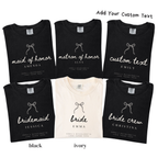 Custom Bridal Party Shirts - Bride, Bridesmaid, Maid of Honor