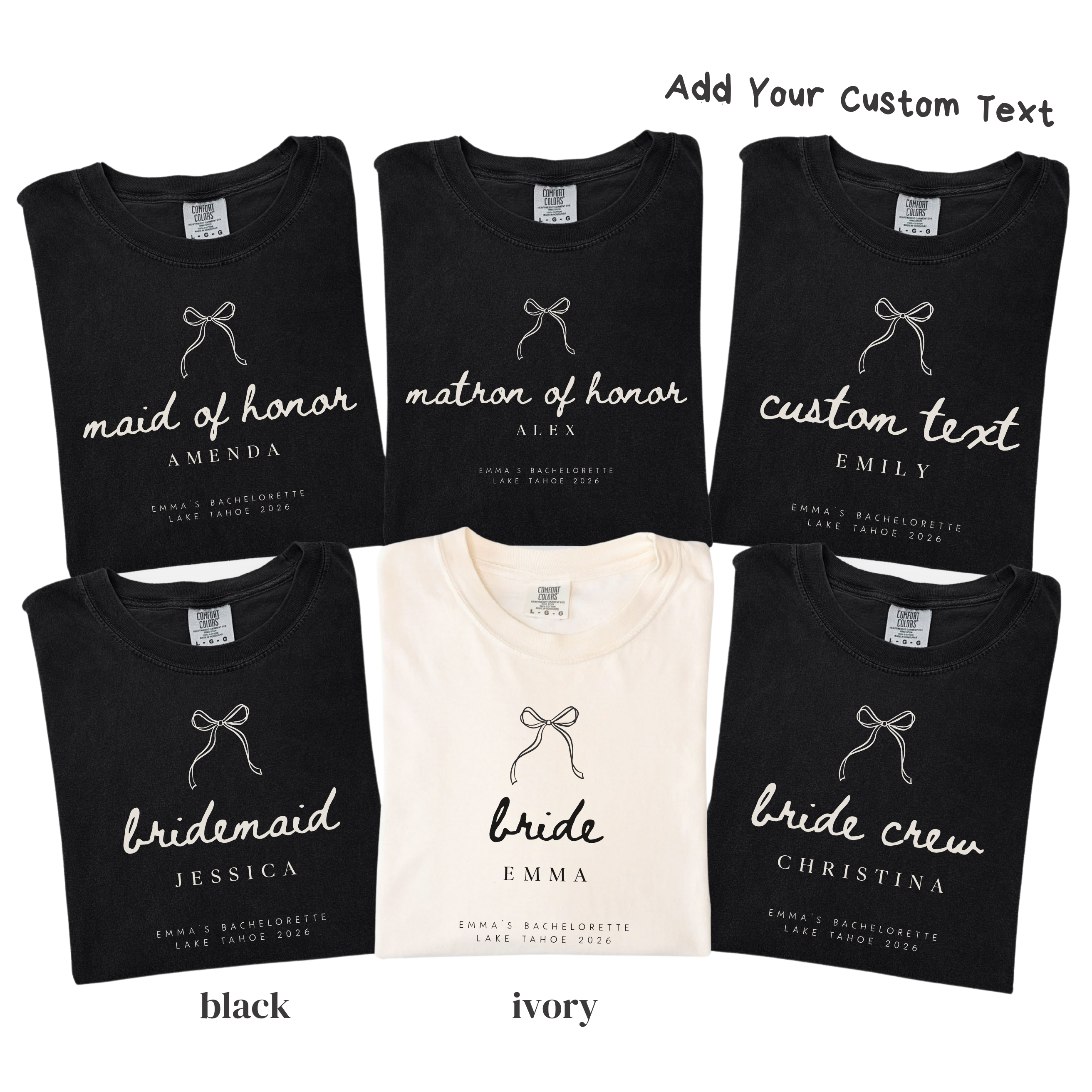 Custom Bridal Party Shirts - Bride, Bridesmaid, Maid of Honor
