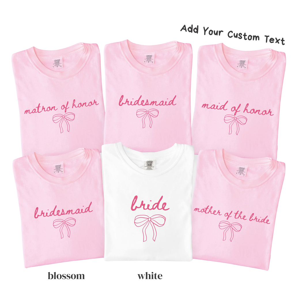 Bow Bridal Party Shirts - Bride Bridesmaid Maid of Honor Tee