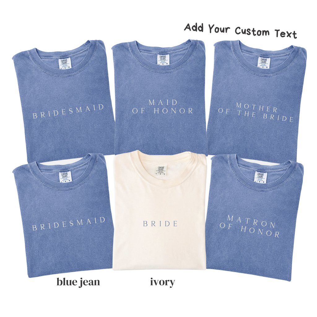 Minimal Bridal Party Shirts - Bride Bridesmaid Maid of Honor Tee
