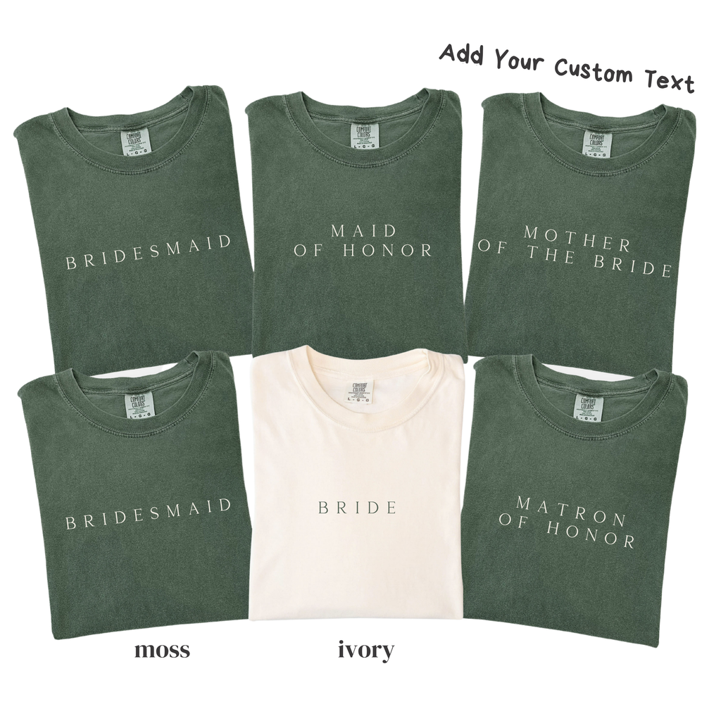 Minimal Bridal Party Shirts - Bride Bridesmaid Maid of Honor Tee