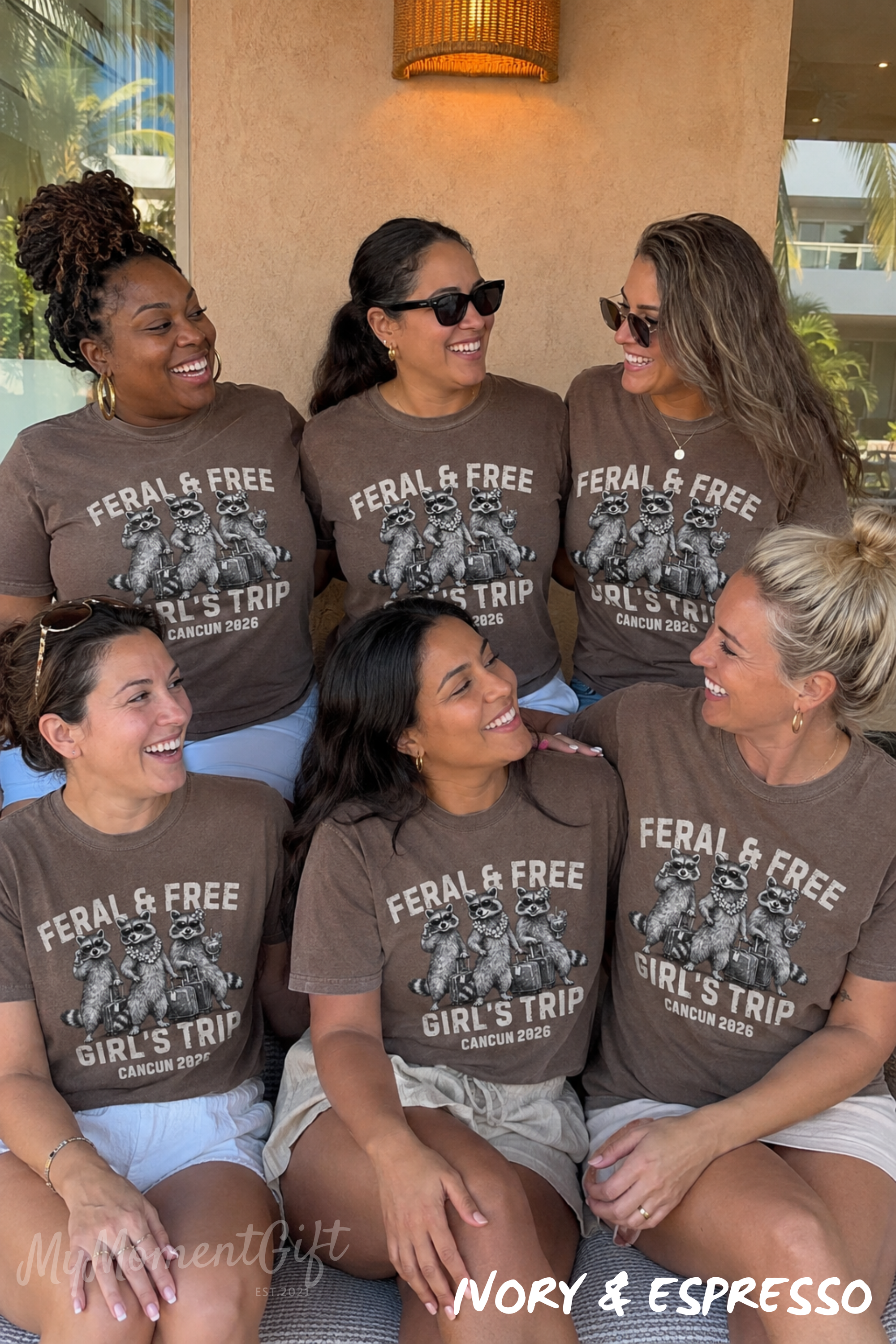Feral & Free Girls Trip Shirts – Funny Raccoon Vacation Tees