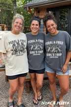 Feral & Free Girls Trip Shirts – Funny Raccoon Vacation Tees