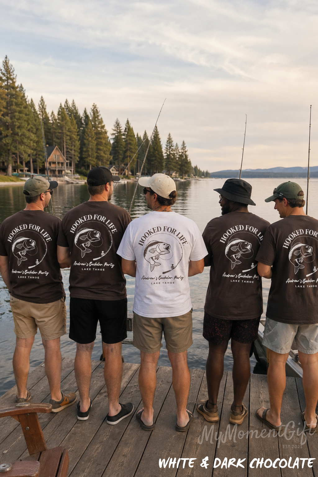 Fishing Bachelor Party Shirts – Hooked for Life Groom Crew Tees