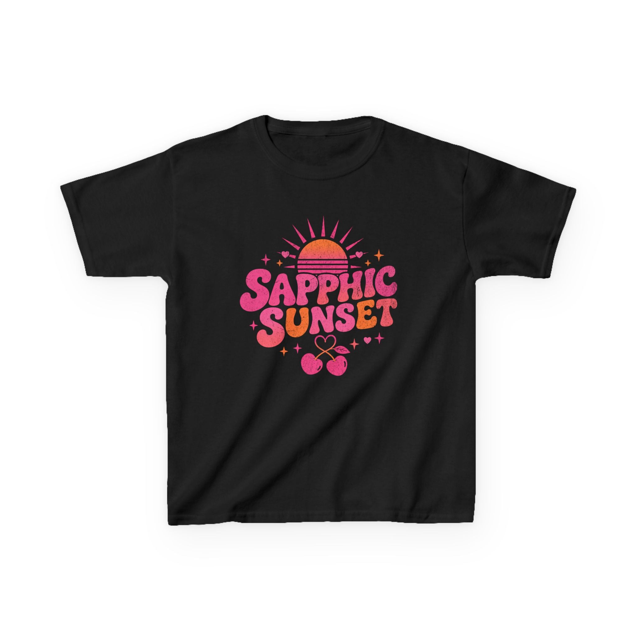 Sapphic Sunset Baby Tee | Lesbian Pride Y2K Shirt
