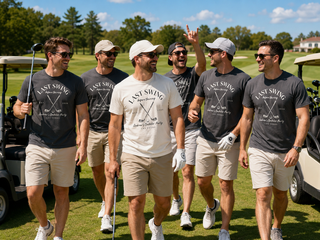 Golf Bachelor Party Shirt - Last Swing Before the Ring Groom Crew