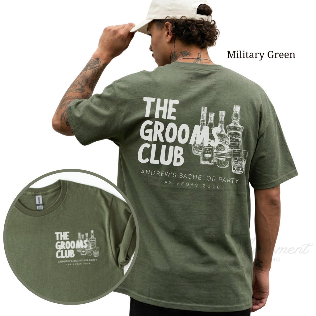 Personalized Groom and Groomsmen Shirts | The Grooms Club Bachelor Party Tees
