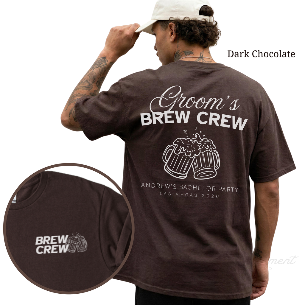 Personalized Groom’s Brew Crew Bachelor Party Shirts | Brews Before I Do Groom and Groomsmen Tees