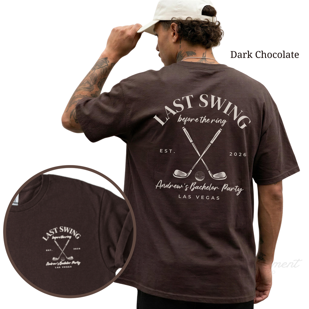 Last Swing Before the Ring Groom and Groomsmen Tees | Custom Golf Trip Shirts