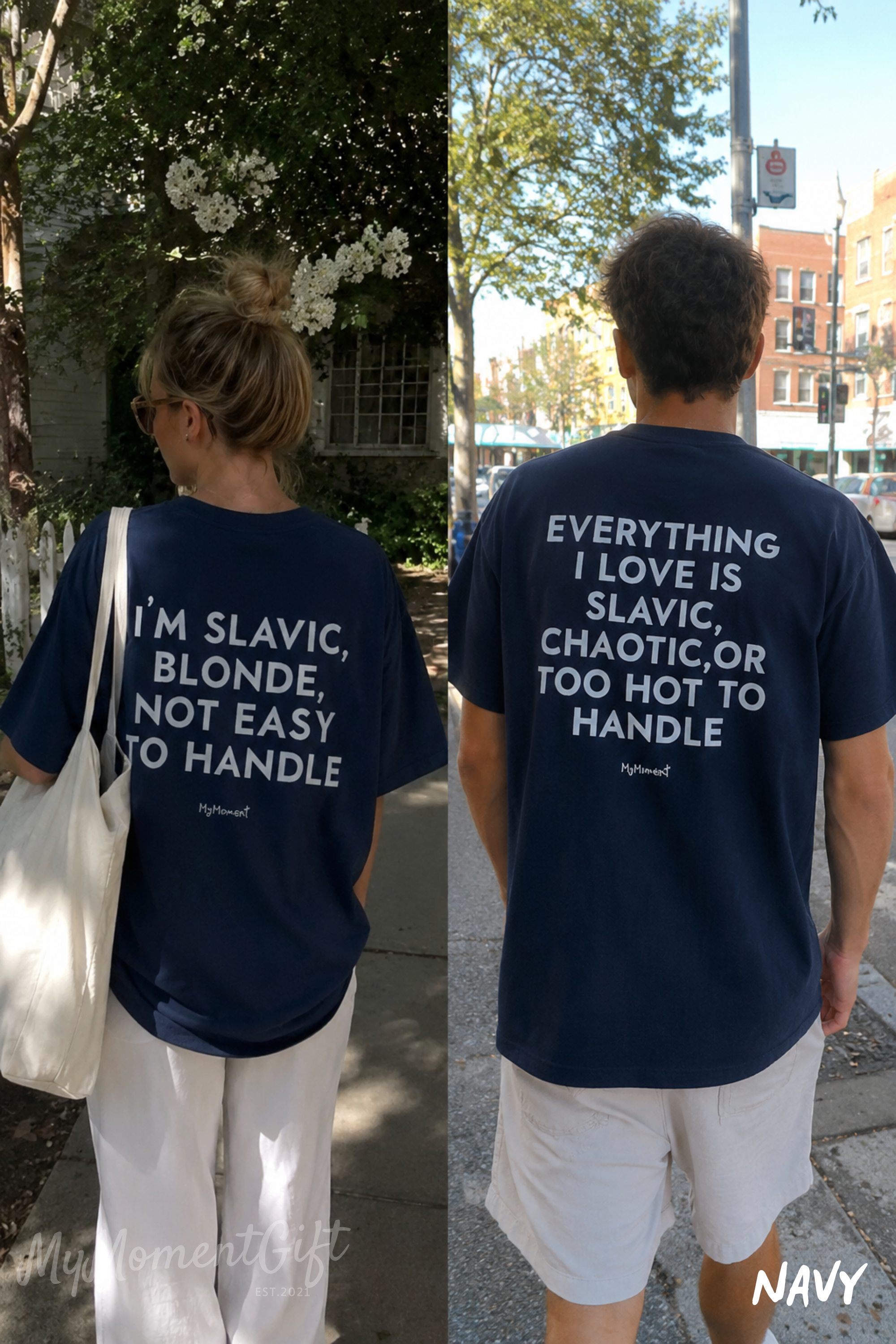 Matching Slavic Couple Shirts – I’m Slavic Blonde & Everything I Love Is Slavic Tees