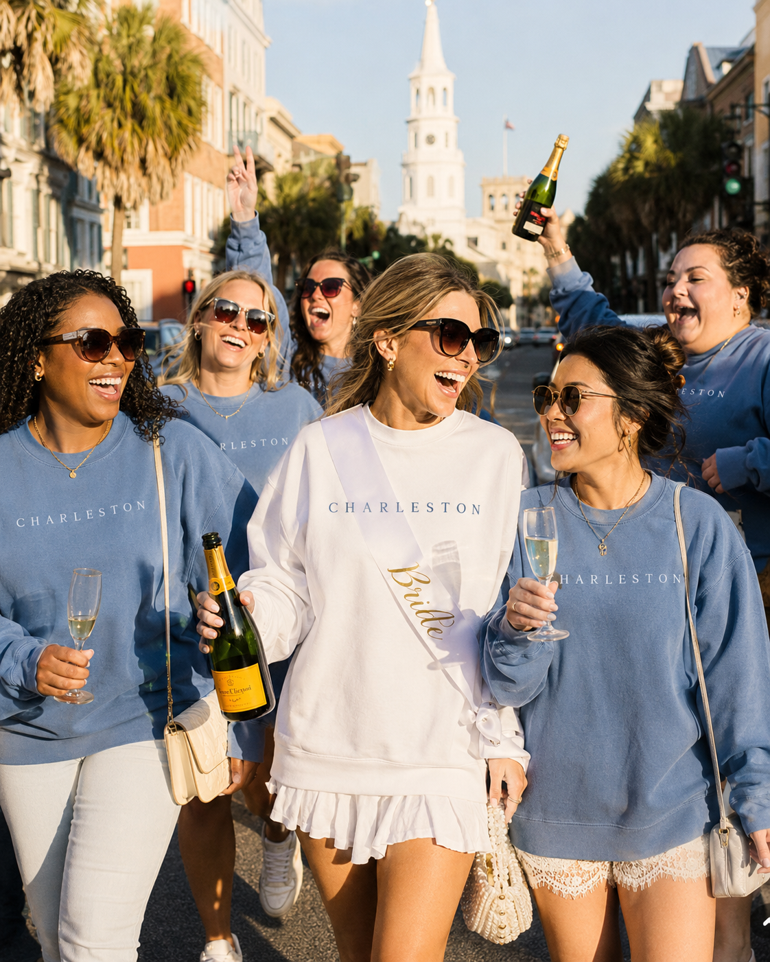 Charleston Bachelorette Sweatshirt, Matching Bridesmaid Sweatshirts, Charleston Girls Trip Crewneck