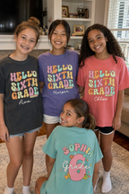Personalized Sixth Grade Shirt for Girls | Hello 6th Grade Tee