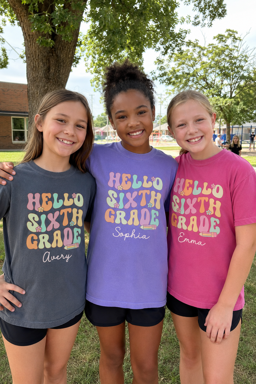 Personalized Sixth Grade Shirt for Girls | Hello 6th Grade Tee
