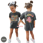 Personalized Hello Fourth Grade Shirt for Girls, Custom Name 4th Grade Kids Tee